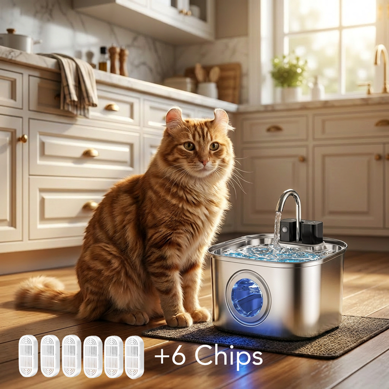Smart Pet Water Fountain - 3L Wireless Auto Sensor Dispenser for Cats & Dogs