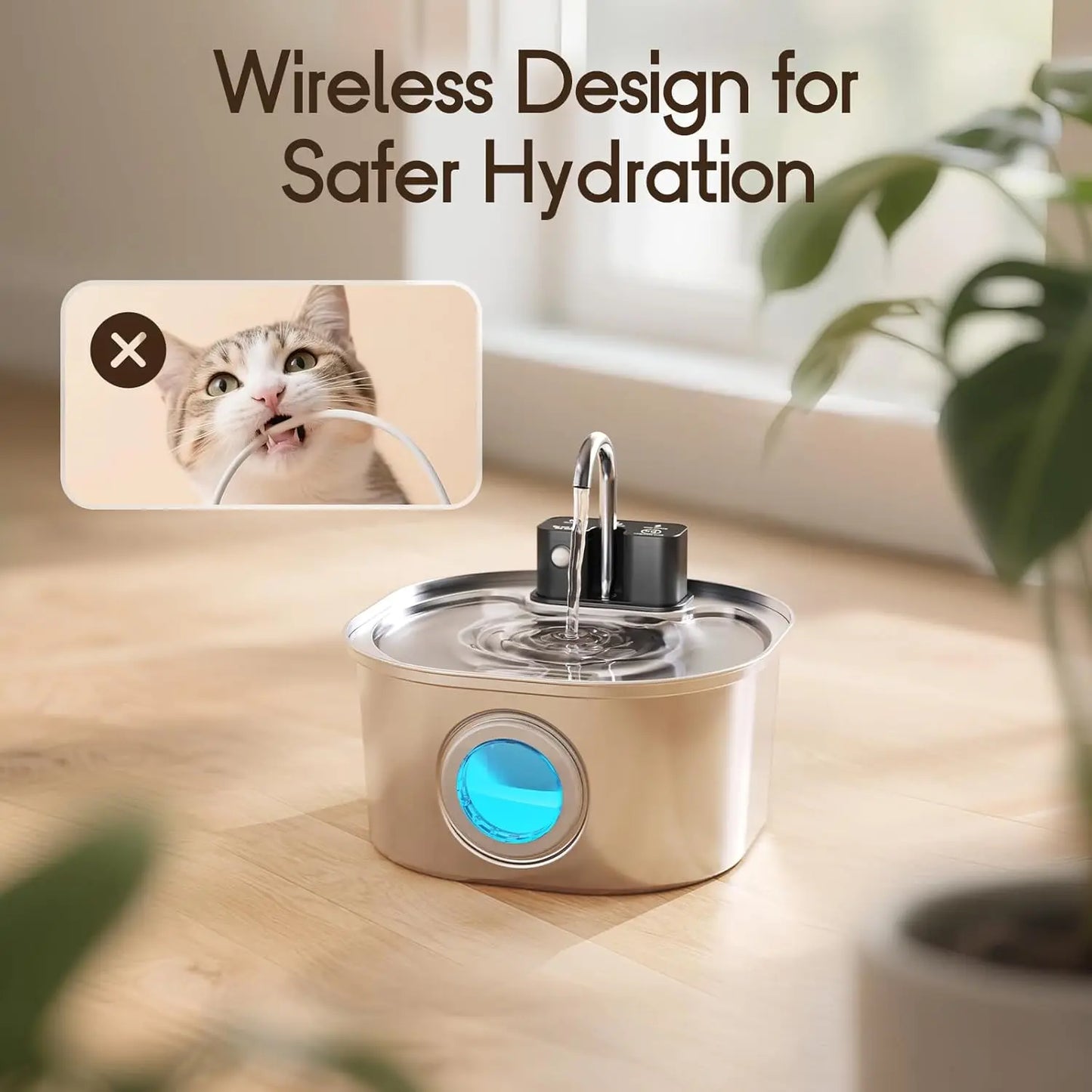 Smart Pet Water Fountain - 3L Wireless Auto Sensor Dispenser for Cats & Dogs